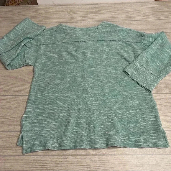 Soft Surroundings V-Neck Wide Sleeves Teal Tunic Sweater Women’s size Large - Picture 12 of 13